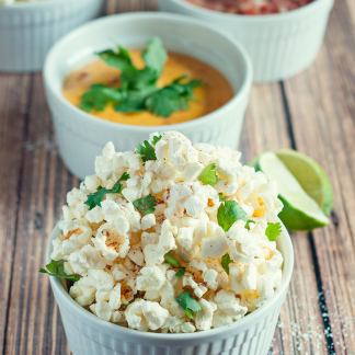 Spicy Cilantro Lime Popcorn by A Simple Pantry