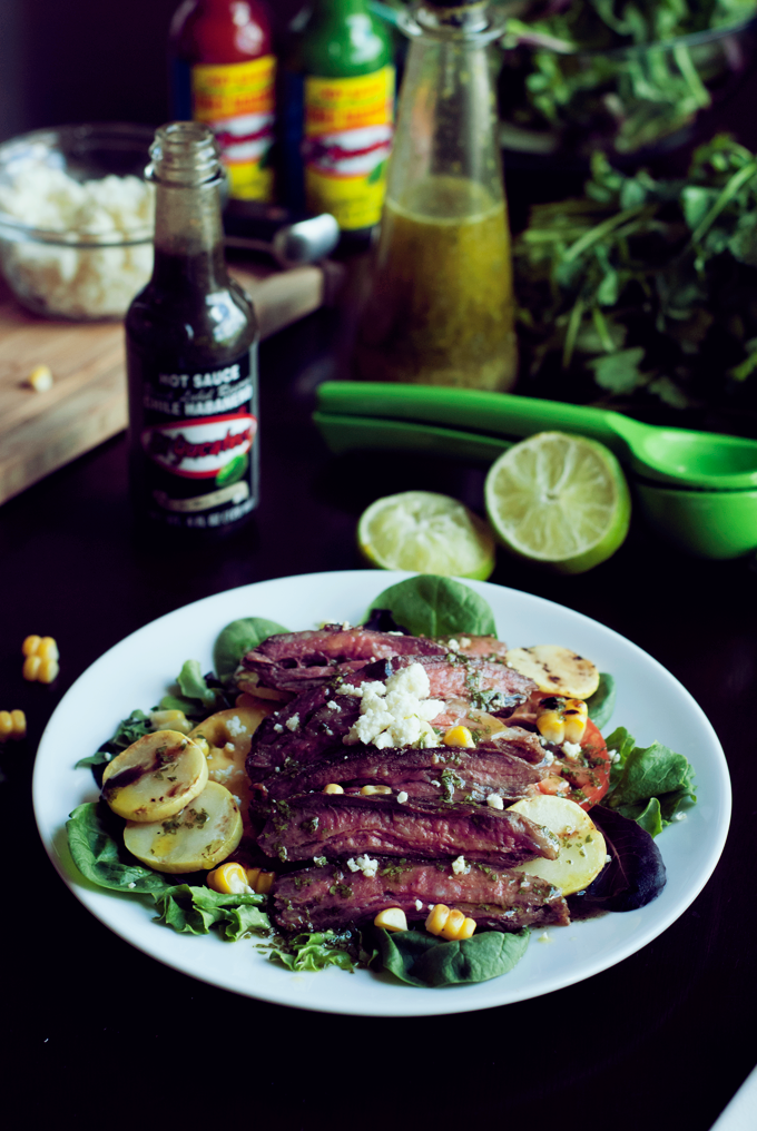 Seared Steak Salad with Cilantro Lime Vinaigrette 