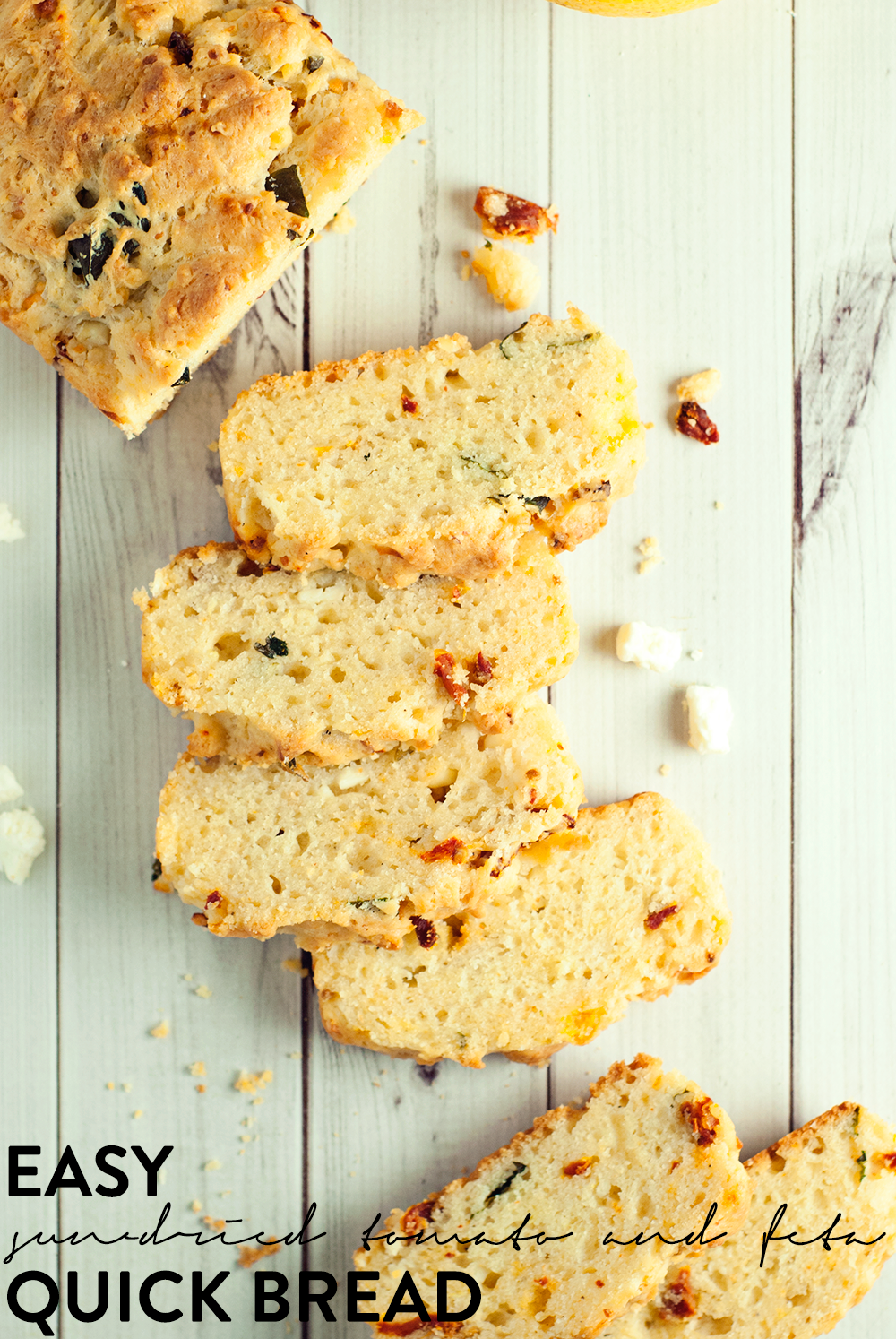This easy sun-dried tomato and feta quick bread is ready in just 30 minutes, so get ready to nosh on some amazing flavor today!