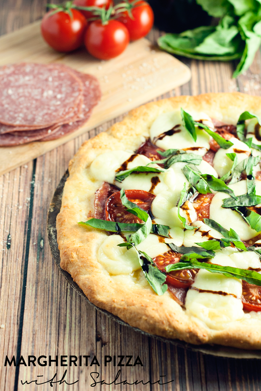 This Margherita Pizza with Salami is the real deal of delicious; a must eat tonight!
