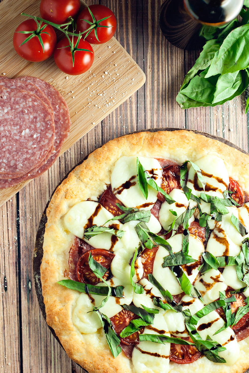 This Margherita Pizza with Salami is the real deal of delicious; a must eat tonight!