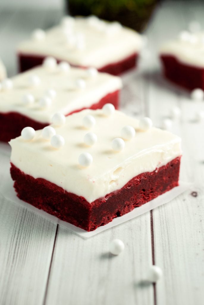 Red Velvet Cookie Bars with Cream Cheese Frosting