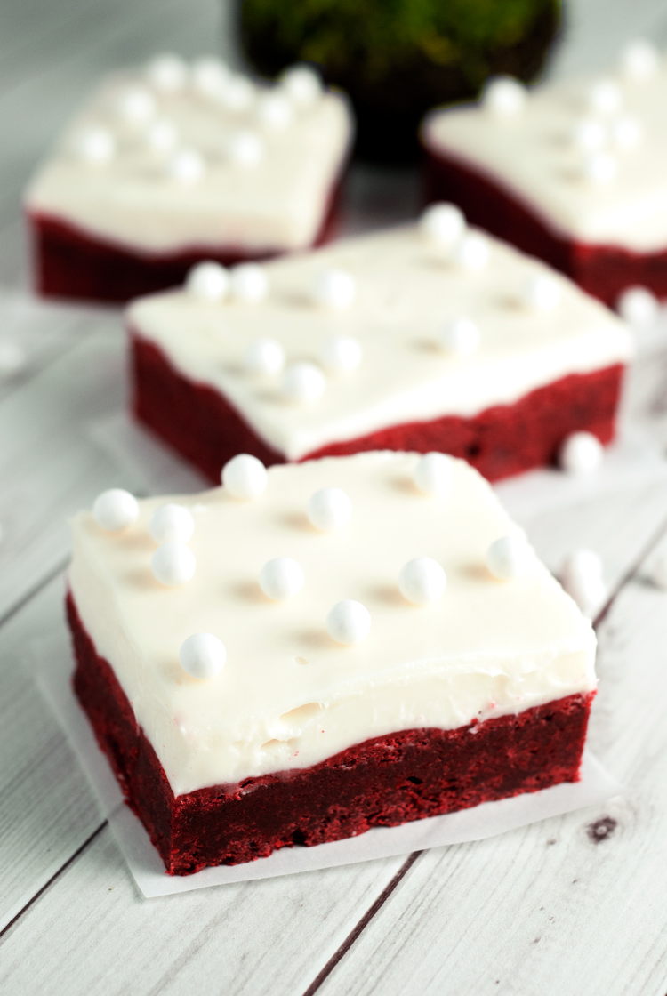 Red Velvet Cookie Bars with Cream Cheese Frosting | asimplepantry.com