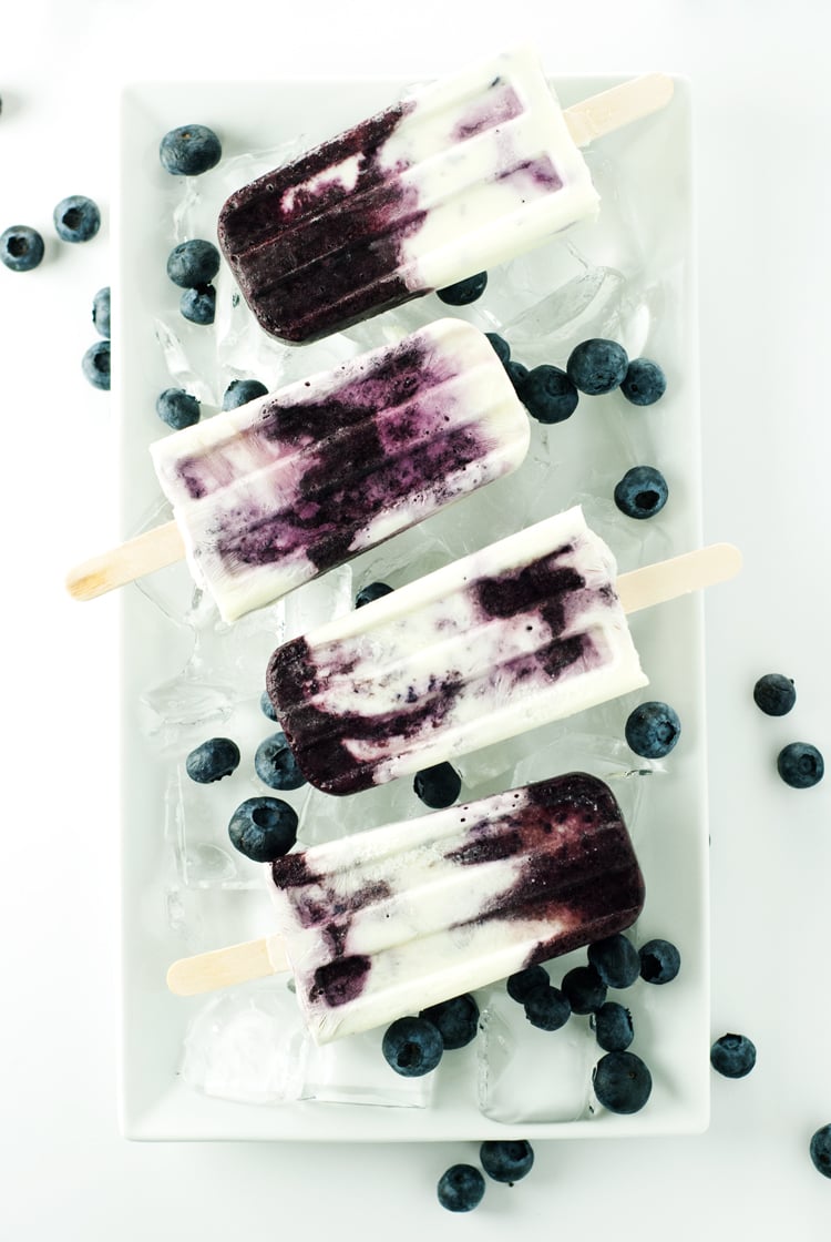 Blueberries & Cream Popsicles Recipe | asimplepantry.com
