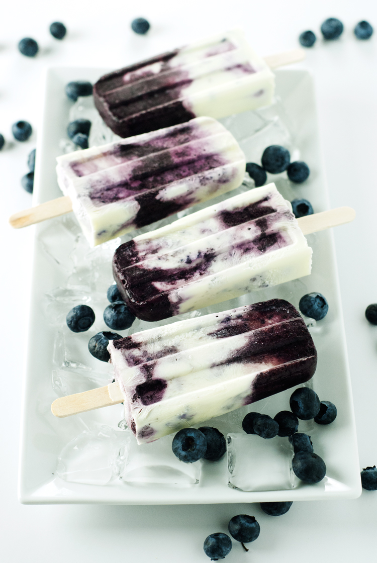 Blueberries & Cream Popsicles Recipe | asimplepantry.com