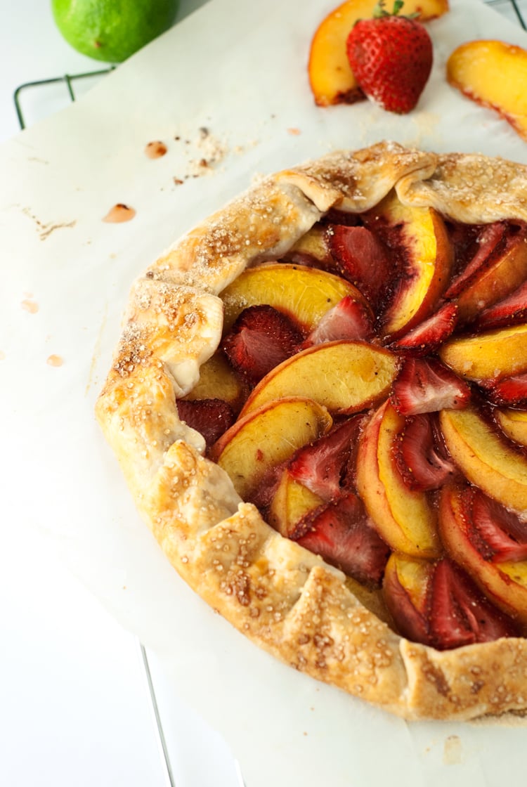 Strawberry Peach Galette Recipe | asimplepantry.com