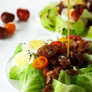 Heirloom Tomato BLT Salad with Warm Bacon Dressing | asimplepantry.com