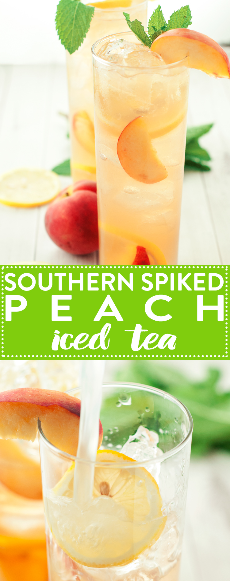 Southern Spiked Peach Iced Tea | asimplepantry.com