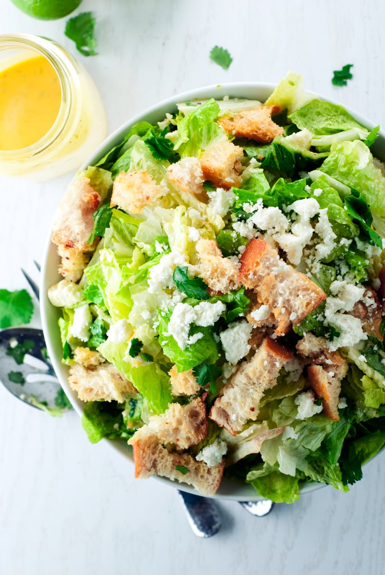 If you love a classic Caesar Salad Recipe, then you are going to adore this Mexican twist, which comes together with the quickness and is so delicious you'll want it with every meal! | asimplepantry.com