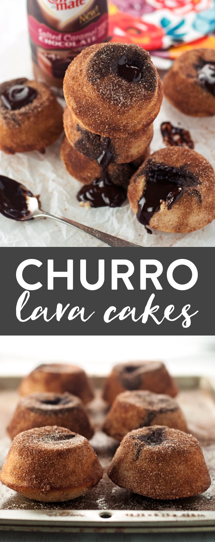Have a decadent dessert in no time when you whip up an amazing Churro Lava Cake! | asimplepantry.com