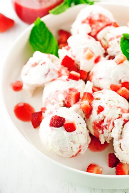 Strawberries and Cream Homemade Ice Cream Recipe • A Simple Pantry