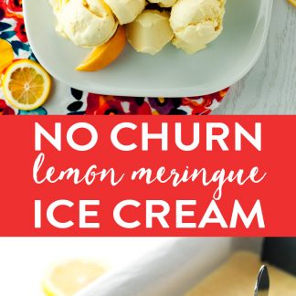This super simple Lemon Meringue Pie Homemade Ice Cream whips up in minutes, then simply freeze and cool off with some creamy lemon goodness! Delish! | asimplepantry.com