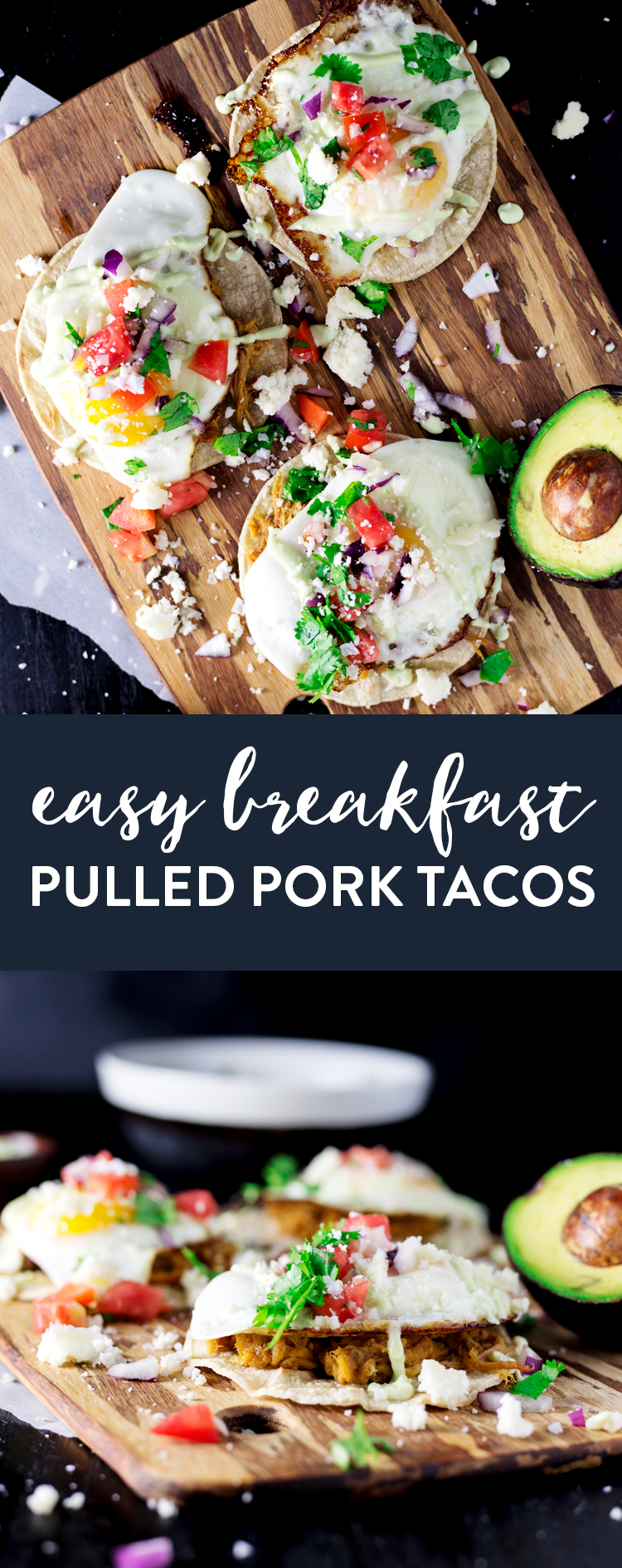Get your BBQ on in the AM with these Easy Breakfast Pulled Pork Tacos! Ready in 15 minutes! | asimplepantry.com