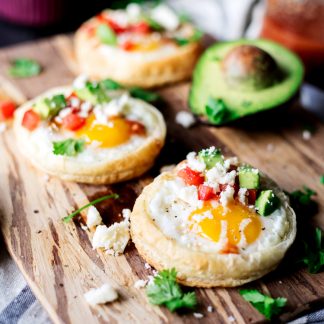 Have a fun and funky breakfast with this modern and Southwestern twist on the traditional Egg In A Hole! Delicious! | asimplepantry.com