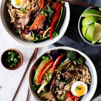 A flavorful dinner in a snap, these 20 Minute Stir Fry Teriyaki Ramen Bowls are perfect for any day of the week! | asimplepantry.com