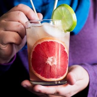Get your party on with this super simple, super delish, Watermelon Paloma Cocktail! Happy Holidays; bottoms up! | asimplepantry.com