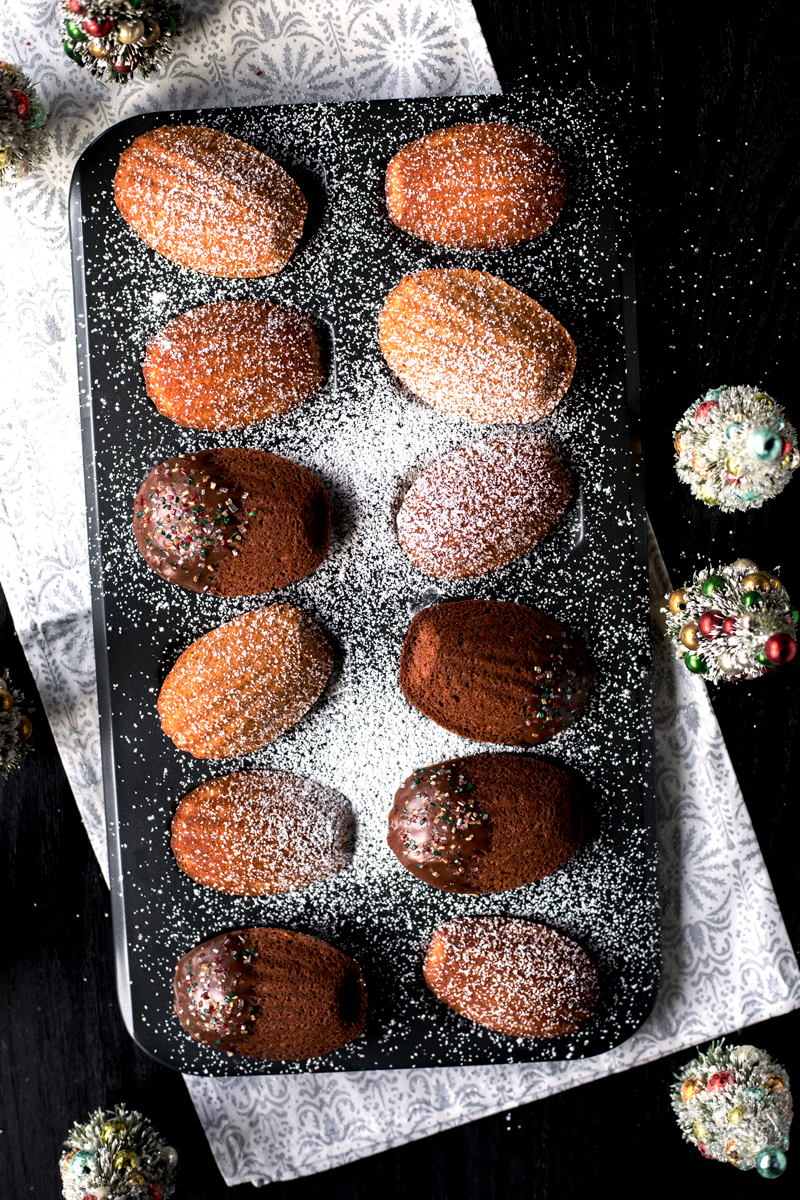 Get in the holiday spirit with these Three French Madeleines, in Pumpkin Spice, Honey Vanilla, and Dark Chocolate Nutella Glazed! Ready in under 30 minutes, get your holiday baking on in style. | asimplepantry.com