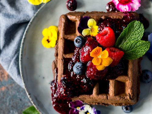 Belgian Waffles with Berry Compote - Pastries Like a Pro