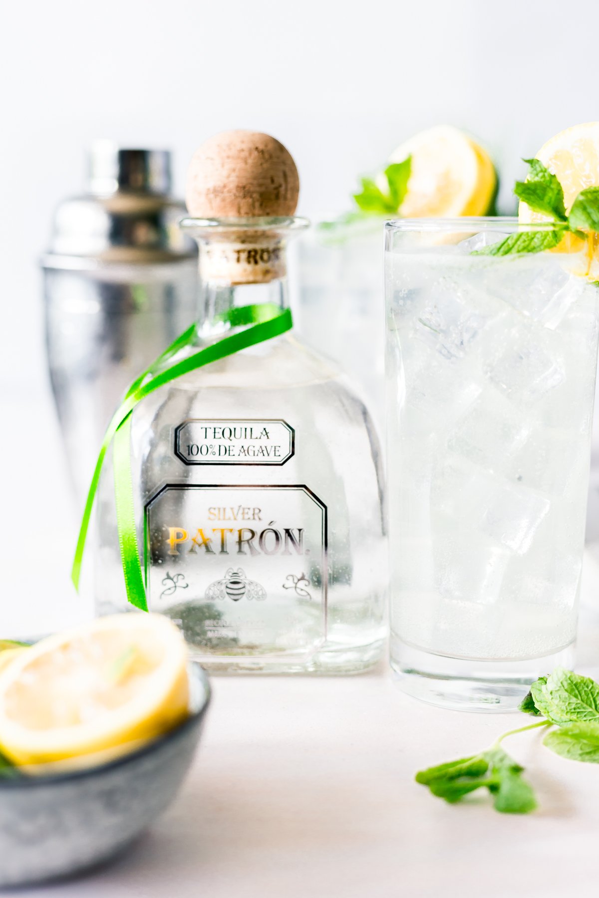 Enjoy this remix of a Minnesota classic when you whip up this easy cocktail recipe: The Tequila Bootleg! Citrus, Mint, and Patrón! | asimplepantry.com