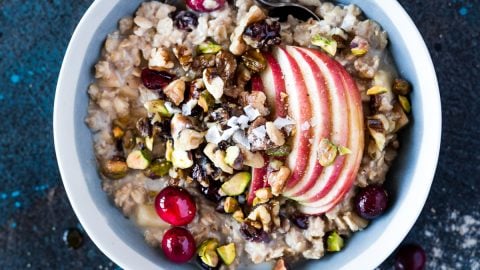 Slow Cooker Warm Apple Cranberry Overnight Oats • A Simple Pantry