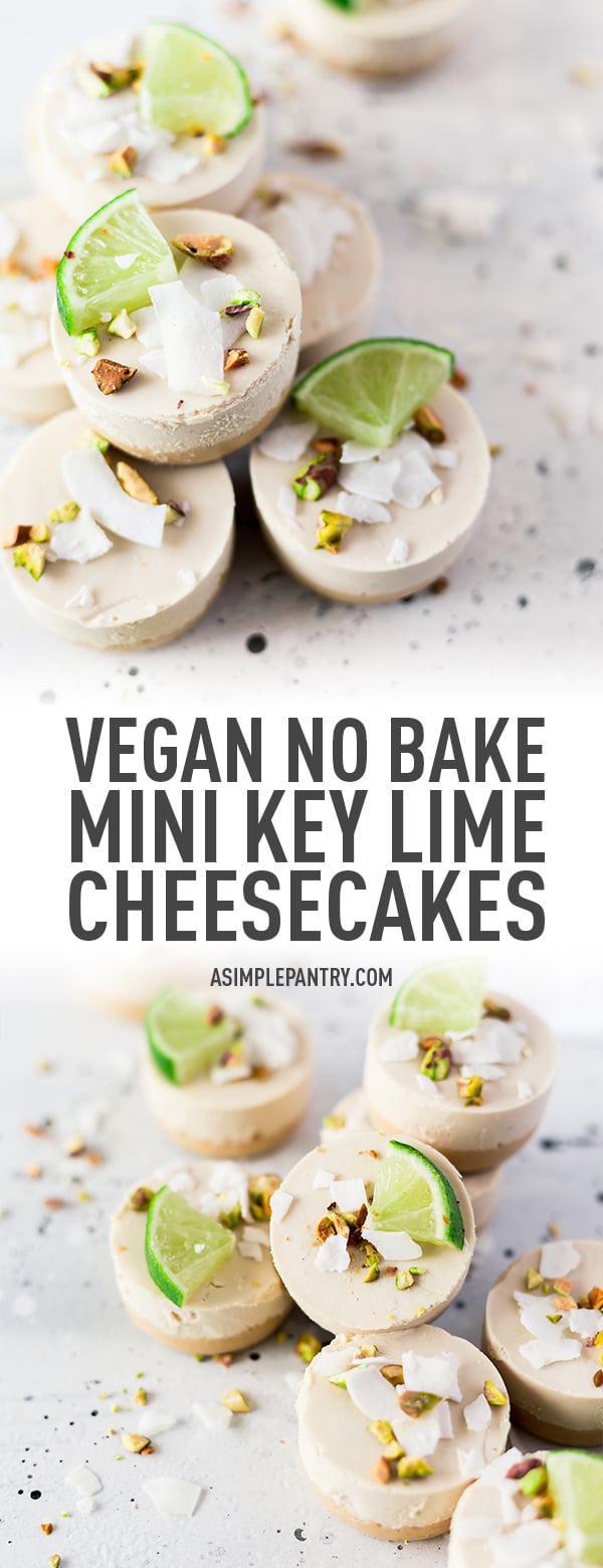 no bake mini key lime vegan cheesecakes