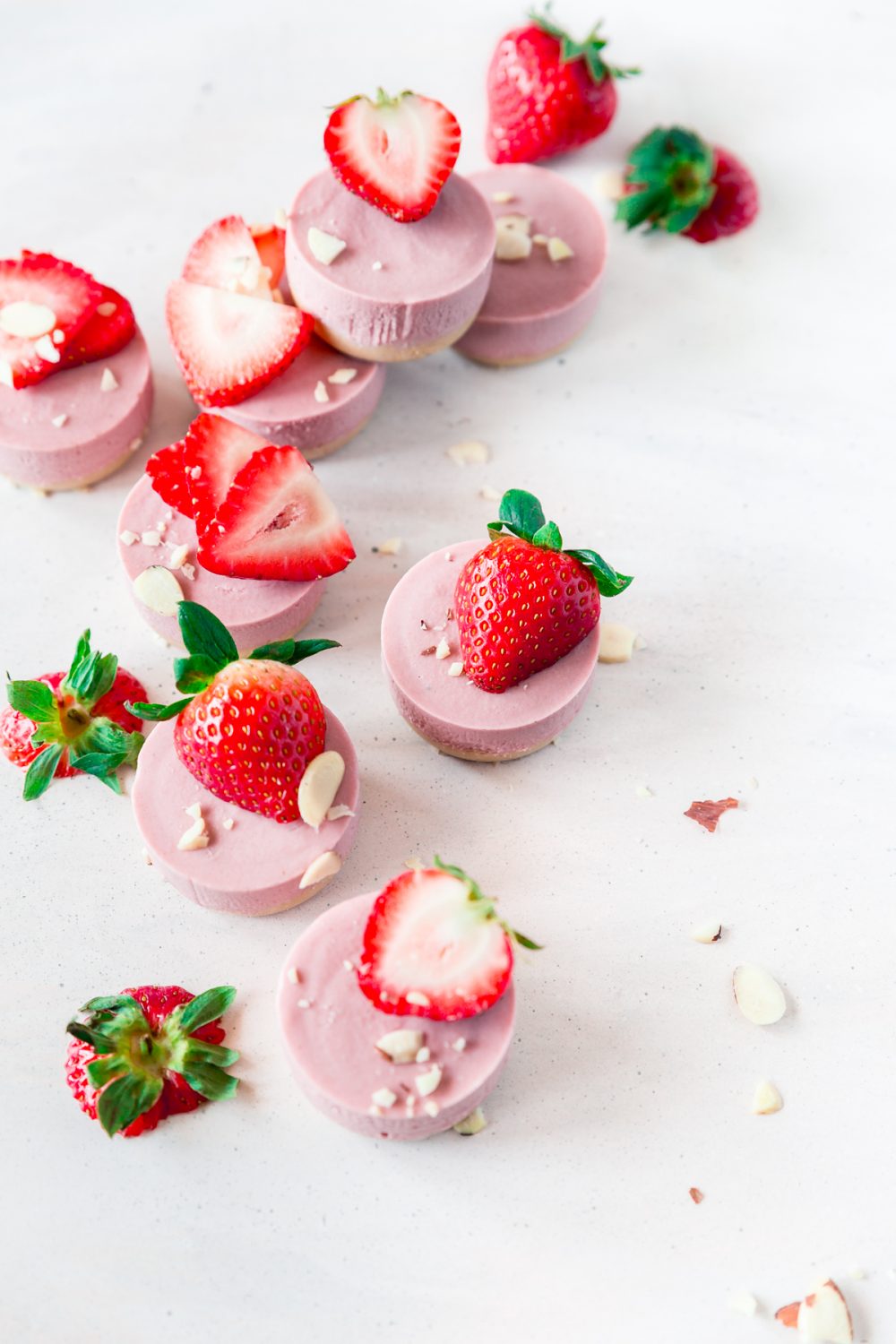 No Bake Mini Vegan Strawberry Cheesecakes • A Simple Pantry