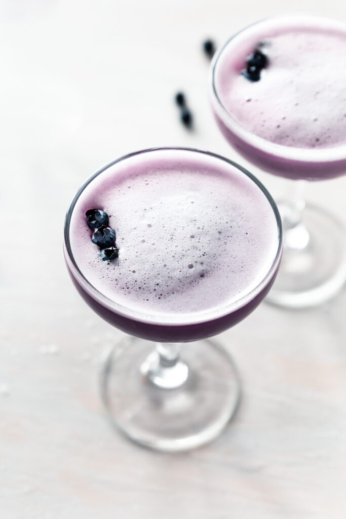 Blueberry Clover Club Cocktail Recipe • A Simple Pantry