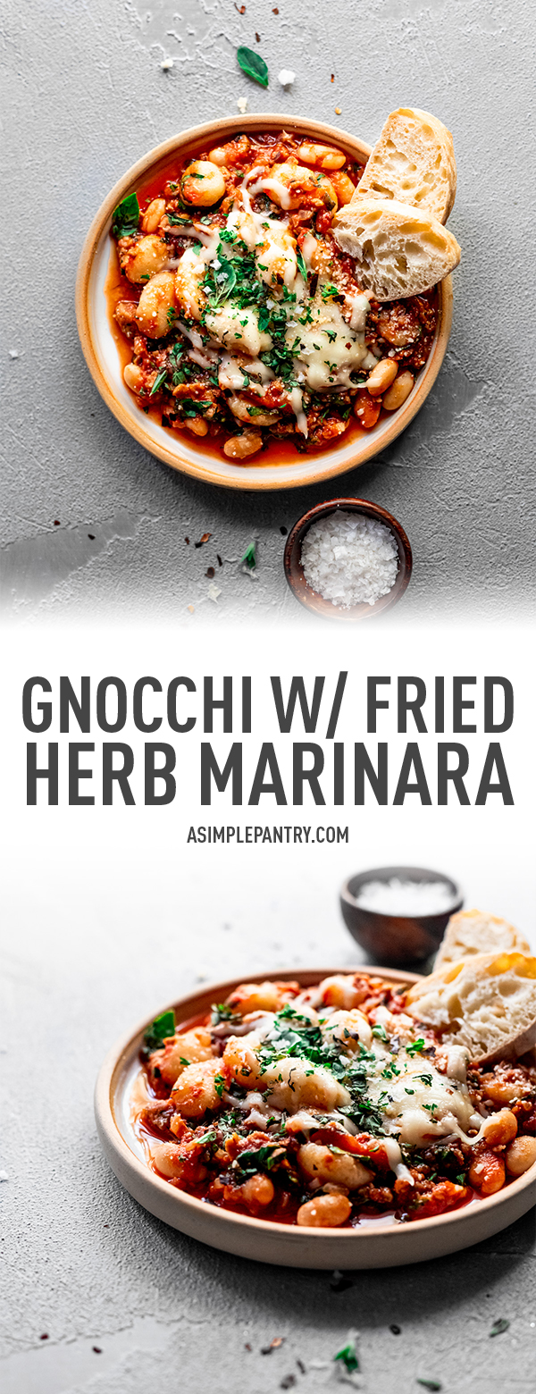 Sausage Gnocchi With Fried Herb Marinara • A Simple Pantry